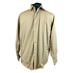 Architect Men's Long Sleeve Shirt Button Down 100% Cotton Khaki Gray Size M  - Picture 1 of 6