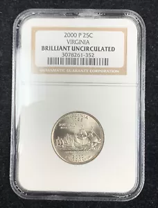 2000 P 25c Virginia Brilliant Uncirculated NGC - Picture 1 of 2