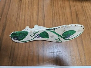 Vintage Antique 10" Cobbler Shoe Making Form Cast Iron Painted Grapevine Design - Picture 1 of 5