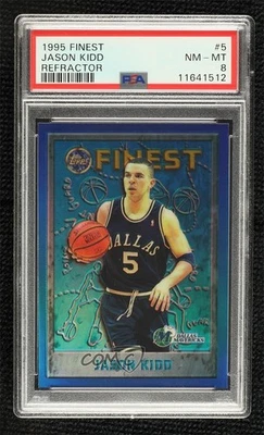 1995-96 Topps Finest Refractor Jason Kidd #5 PSA 8 HOF Foto 1 de 2