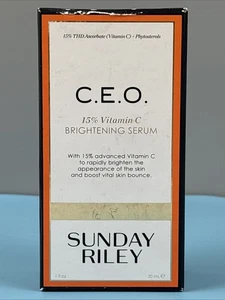 SUNDAY RILEY C.E.O. 15% Vitamin C Brightening Serum 1oz / 30ml; NEW IN BOX! - Picture 1 of 11
