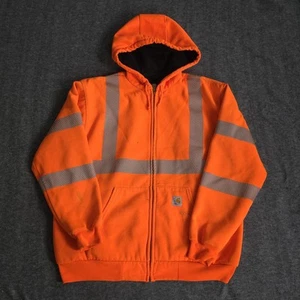 Mens Carhartt High-vis Orange Thermal Reflective Safety Sweatshirt Size Large - Picture 1 of 12