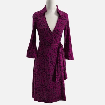 Vestido envolvente con cuello jersey de seda Justin de Diane Von Furstenberg - Talla 4 Foto 1 de 4