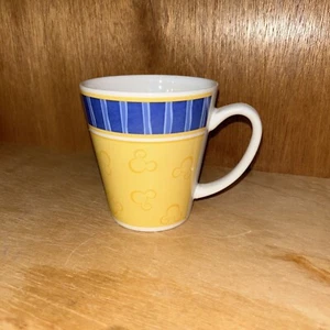 Mickey Mouse Head Silhouette Outline Blue Yellow Coffee Cup Mug - Picture 1 of 10