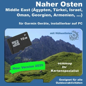 Carte Moyen Orient Moyen Orient Topo avec lignes d'altitude pour Garmin + PC - Photo 1/11