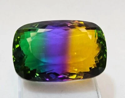 Bi-Colour Tourmaline Cushion Cut Natural  81-82 Ct Loose Certified Gemstone - Image 1 of 4