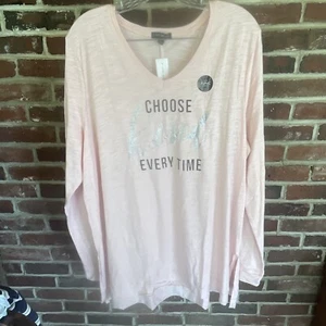 Tunica Lane Bryant lunghezza scollo a V grafica TShirt 18/20 spiaggia casual comoda - Foto 1 di 9