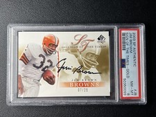 JIM BROWN PSA 8 2003 SP AUTHENTIC SIGN OF THE TIMES GOLD AUTOGRAPH AUTO SOTT /25