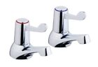 New boxed Lever quarter turn  bath tap pair in  chrome