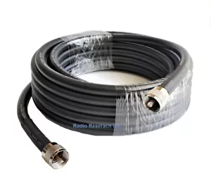 50' ft RG213 RF Coaxial Cable Assembly Jumper Double Shield PL259 Connectors - Picture 1 of 3