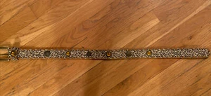 Express Belt Animal Print Cheetah NWOT W/ Stones And Studs Sz Small Really Nice! - Picture 1 of 5