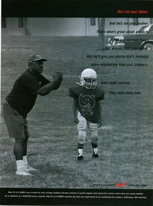 1998  PRINT AD -  NIKE AD - HE'S NOT YOUR FATHER - KIDS NEED COACHES NOW NIKE - Picture 1 of 1
