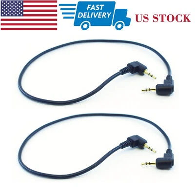 2pcs Right Angle 30cm 2.5mm Stereo Male to 2.5mm Male Aux Audio Adapter Cable US - Image 1 of 4