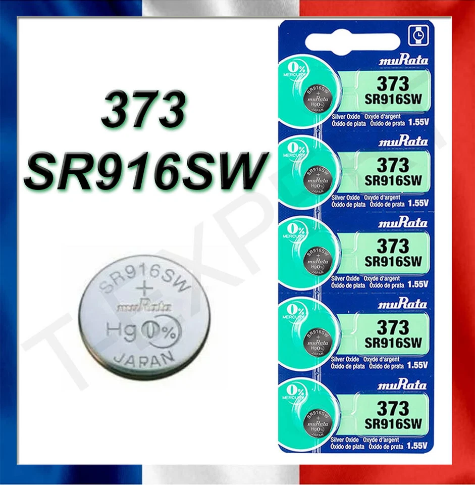 Pile 373 SR916SW 1.55V muRata Pile bouton SonY Made in Japan SR916 New Battery - Photo 1/1