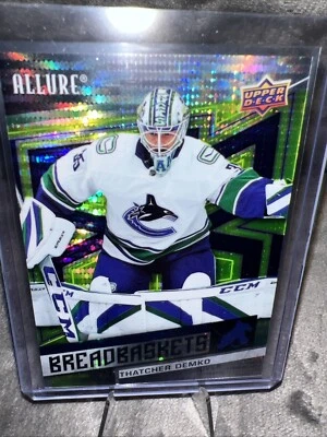 2021-22 Upper Deck Allure Breadbaskets Green Rainbow /99 Thatcher Demko #BB-20 - Image 1 of 4