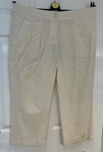 New Ladies cream linen mix Wallis Straight Leg Trousers size 16 bnwt - Picture 1 of 9