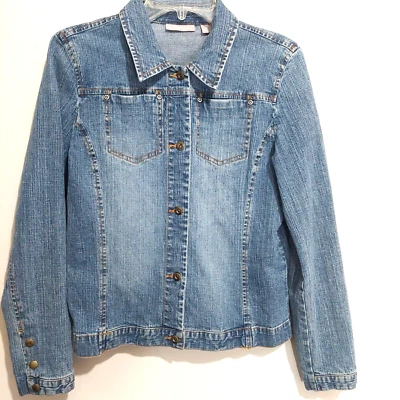 Nordstrom Womens Size Small Womens Denim Waist Jacket Button Up Pockets Stretch - Image 1 of 4