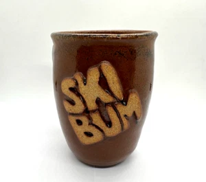 Studio Art Pottery SKI BUM Coffee Mug Cup Drip Glaze - Bild 1 von 17