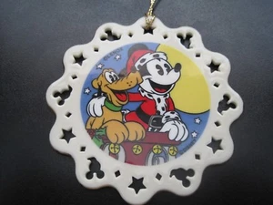 LENOX DISNEY Mickey and Pluto On A Sleigh xmas Ornament - $22.55 - Picture 1 of 1