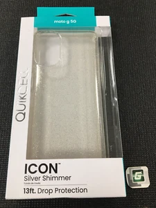 New QUIKCELL ICON Protective Case for MOTO G 5G - Silver Shimmer - Picture 1 of 5