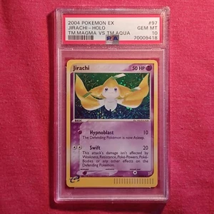 Pokemon 2004 EX Team Magma Aqua Jirachi 97/95 Holo Secret Rare Box Topper PSA 10 - Picture 1 of 2