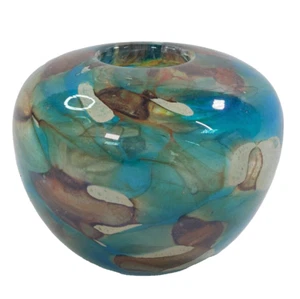Mdina Tiger Glass Vase Maltese Globe Inside Out Bowl Heavy 8.5cm Height - Picture 1 of 6