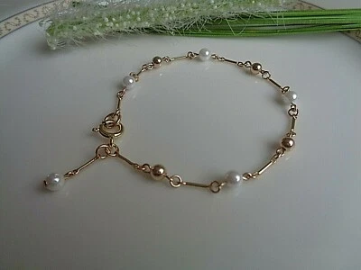 Gold Armband Perlen 14K Gold Filled Perlen Armband Gold - Bild 1 von 4