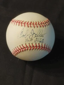 BOB FELLER HOF '62 AUTOGRAFO FIRMATO RAWLINGS OML BASEBALL JSA - Foto 1 di 4