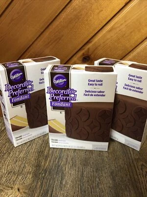 Lote de 3 Fondant Chocolate Preferido Wilton Decorator, 24oz cada uno nuevo Foto 1 de 3