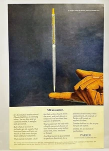 1971 Parker Pens Classic Ball Point Pen Print Ad Poster Slim Ounce Of Perfection - Picture 1 of 1
