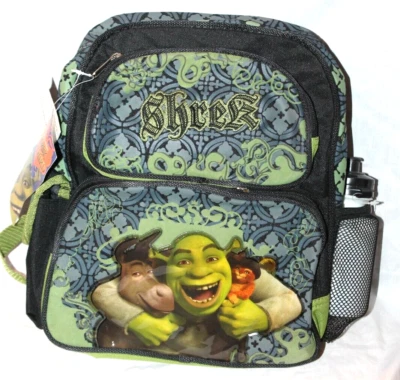NUEVA CON ETIQUETA MOCHILA/BOTELLA DE AGUA SHREK THE THIRD DREAMWORK 2007 PEQUEÑA Foto 1 de 2
