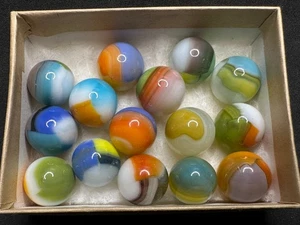 (15) Vintage Marble Lot Vitro Agate Tigers Eye Patches & More - Fantastic Group! - Picture 1 of 12