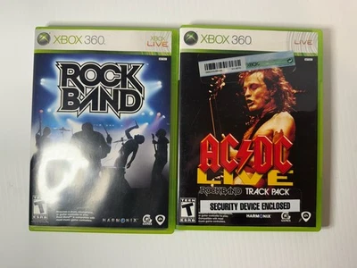 XBOX 360 Lote Banda de Rock + AC/DC Live Track Pack Banda de Rock Juego Paquete Foto 1 de 4