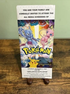 Pokémon Der Film 2000 Vintage Premiere Movie Invite Screening Ticket Pass Rare - Bild 1 von 11