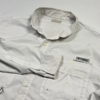 Columbia PFG Shirt Mens Large Gray Tamiami II Omni-Shade Fishing Long Sleeve - Image 1 of 4