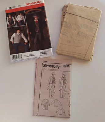 Simplicity 2895 Men's Frock Coat, Shirt & Vest Sz 38 40 42 44 Pattern, New UNCUT - Image 1 of 4
