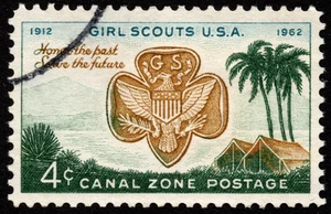 Canal Zone Stamp Scott # 156 Used VF Nice 4 Cents Girl Scouts USA Commemorative - Picture 1 of 1
