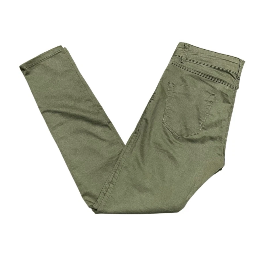 ZARA Basic Olive Green Skinny Jeans Size 38 Zipped Hem Pockets Mid Rise Denim - Image 1 of 4