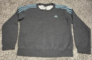 Women’s Size Small S Adidas Gray and Blue Crew Neck Sweatshirt Pullover - Picture 1 of 2