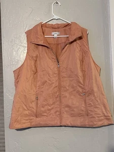 Christopher & Banks Chaleco Acolchado Coral Cremallera Completa Con Bolsillos Mujer’s Talla 2XL - Imagen 1 de 4