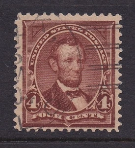 Scott #280 Abraham Lincoln 4c (singolo) 1898 usato con cerniera Wtrmkd - Foto 1 di 3