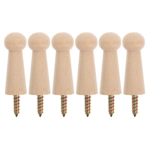 6 Pcs Small Shaker Pegs Wooden Hook Door Hooks for Hanging Towel Hanger - Picture 1 of 12