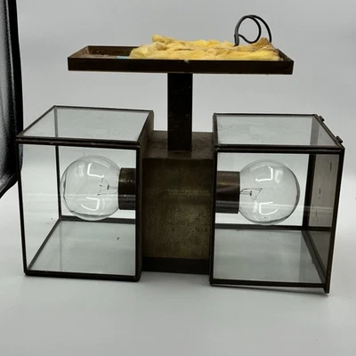 Pair Vintage Corbett Lighting Inc. Outdoor Wall Lantern Sconce Lights Brass READ - Image 1 of 4