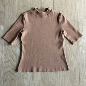 Maeve Anthropologie Pumpkin Spice orange gerippter Stehkragen Baumwolle XS - Bild 1 von 5