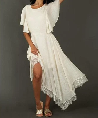 Joyfilm Niñas Talla 7 Lakynna En Gardenia Encaje Ribete Asimétrico Dobladillo Beige/Marfil Foto 1 de 4