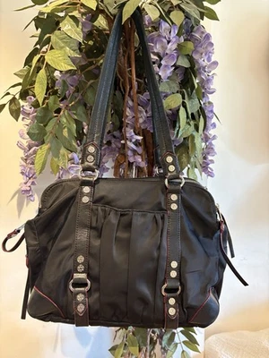 MZ Wallace Nylon Leather Tribeca Black Shoulder Hobo Bag Nylon & Leather Trim - Image 1 of 4