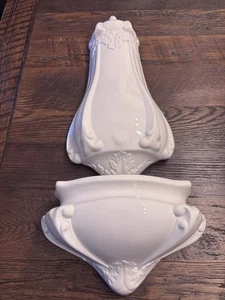 Holland Form Keramik Faux Brunnen Wandbehang Bauernhaus Landhaus weiß komplettes Set - Bild 1 von 4