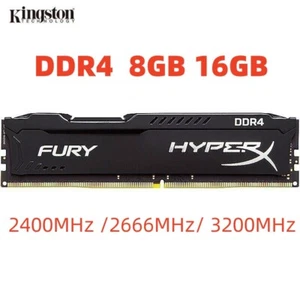 Kingston HyperX FURY DDR4 8GB 16GB 2400 2666 3200 Desktop RAM Memory DIMM 288pin - Zdjęcie 1 z 26