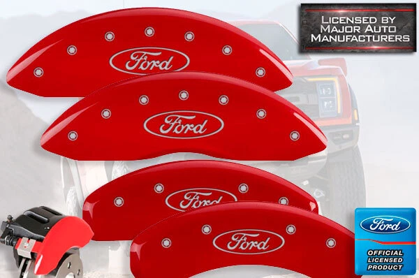 2013-2017 "Ford" Expedition Front + Rear Red MGP 刹车盘卡钳盖 4 件 — 第 1/4 张图片