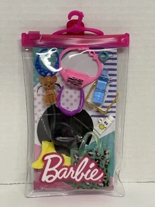 Barbie Fashion Accessory Pack GRC14 Black Hat Green Animal Print Bag Fanny Pack - Picture 1 of 2